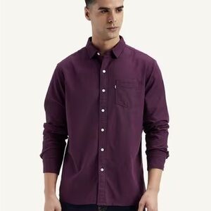 Levi's Men's Purple One Pocket XL Slim Fit Shirt